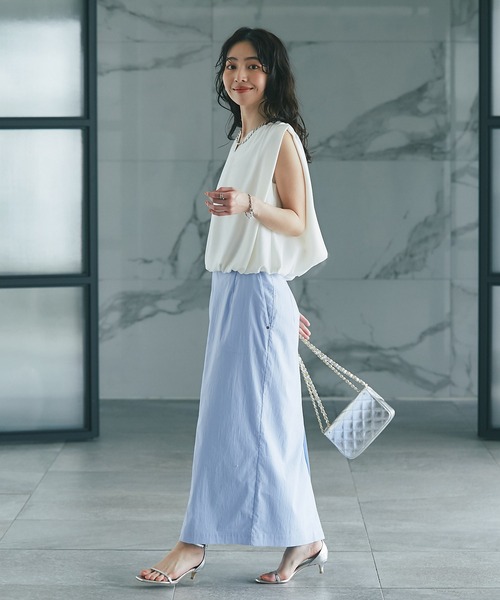 新品 La boutique BonBon コットンナイロンナローマキシスカート