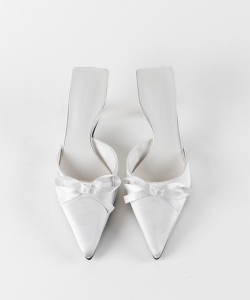 me+em select(ミームセレクト)の「【 2color 】サテンリボンポインテッドトゥバレエコアミュール / satin ribbon pointed toe ballet core mules(パンプス・レディース・アイボリー/ブラック・36/37/38/39)」の13枚目の写真
