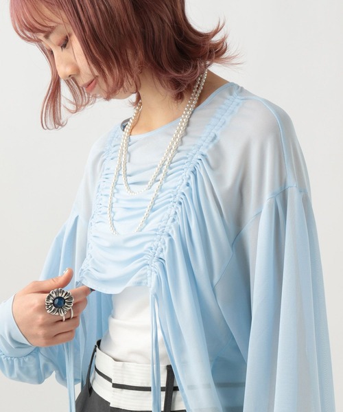 BAYFLOW(ベイフロー)の「【スタッフ企画】シャーリングシャツ/YOU are YOU(シャツ/ブラウス・レディース・アイボリー/サックスブルー・FREE)」の9枚目の写真