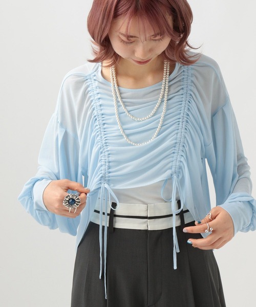 BAYFLOW(ベイフロー)の「【スタッフ企画】シャーリングシャツ/YOU are YOU(シャツ/ブラウス・レディース・アイボリー/サックスブルー・FREE)」の10枚目の写真