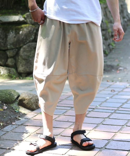 Salong hameu（サロン ハミュー）の「麻・楊柳アラジンパンツ/サルエルパンツ/クロップドパンツ メンズ レディース（その他パンツ・メンズ・グリーン/ブラック/ネイビー/ベージュ・LL/L/M）」の3枚目の写真