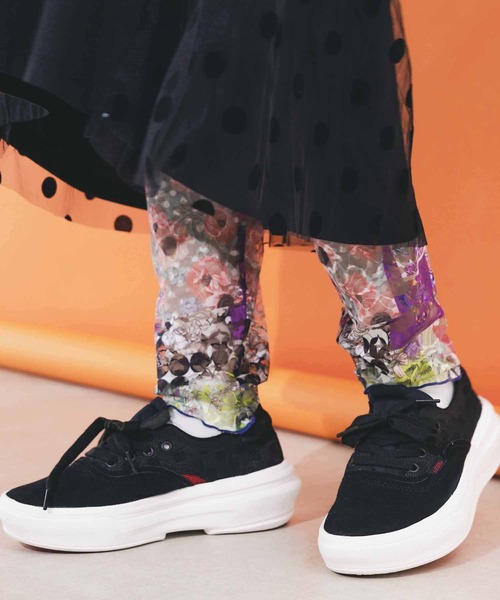 ScoLar（スカラー）の「142604：POP柄orアート花柄 2パターンチュールレースレギンス（レギンス/スパッツ・レディース・チャコールグレー/グレー・M）」の6枚目の写真