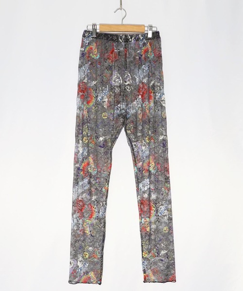 ScoLar（スカラー）の「142604：POP柄orアート花柄 2パターンチュールレースレギンス（レギンス/スパッツ・レディース・チャコールグレー/グレー・M）」の19枚目の写真