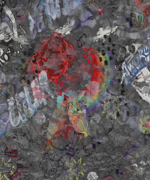 ScoLar（スカラー）の「142604：POP柄orアート花柄 2パターンチュールレースレギンス（レギンス/スパッツ・レディース・チャコールグレー/グレー・M）」の18枚目の写真