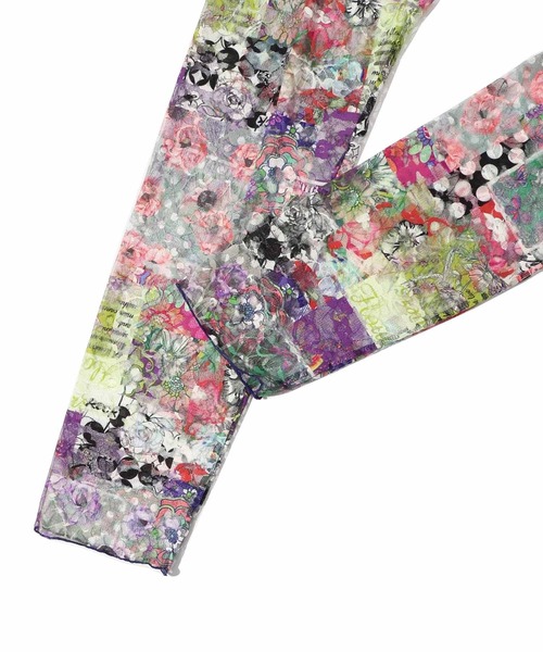 ScoLar（スカラー）の「142604：POP柄orアート花柄 2パターンチュールレースレギンス（レギンス/スパッツ・レディース・チャコールグレー/グレー・M）」の14枚目の写真