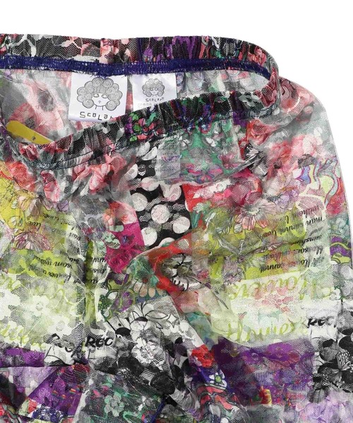 ScoLar（スカラー）の「142604：POP柄orアート花柄 2パターンチュールレースレギンス（レギンス/スパッツ・レディース・チャコールグレー/グレー・M）」の13枚目の写真