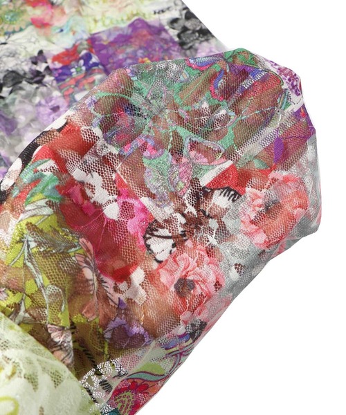 ScoLar（スカラー）の「142604：POP柄orアート花柄 2パターンチュールレースレギンス（レギンス/スパッツ・レディース・チャコールグレー/グレー・M）」の12枚目の写真