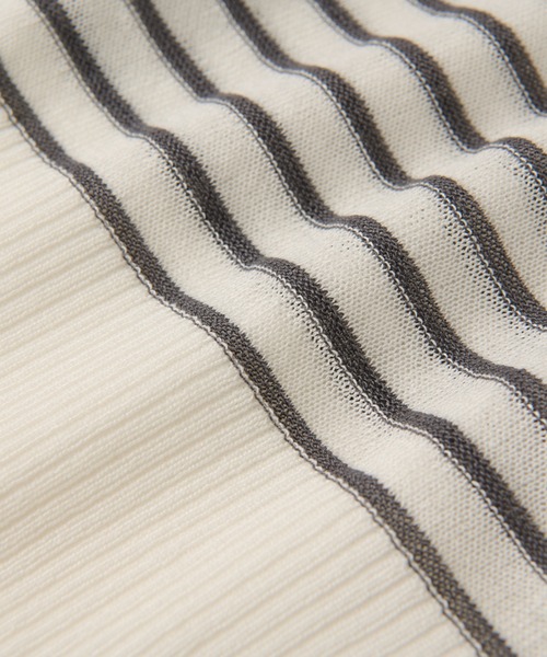 un dix cors（アンディコール）の「《着まわしやすい・薄手ニット》ボーダーバンザイニット（ニット/セーター・レディース・ブラック/オフホワイト・FREE）」の18枚目の写真