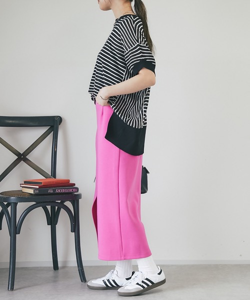 un dix cors（アンディコール）の「《着まわしやすい・薄手ニット》ボーダーバンザイニット（ニット/セーター・レディース・ブラック/オフホワイト・FREE）」の20枚目の写真