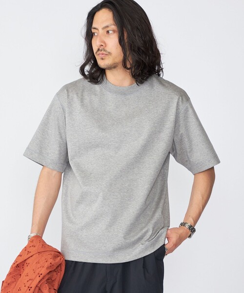 SHIPS(シップス)の「SHIPS: ハイゲージ クルーネック ポンチ Tシャツ(Tシャツ/カットソー・メンズ・ホワイト/ネイビー/ダークブラウン/ブルー系その他/コバルトブルー/グレー・SMALL/MEDIUM/LARGE/X-LARGE)」の3枚目の写真