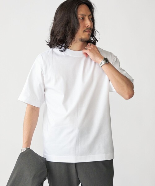 SHIPS(シップス)の「SHIPS: ハイゲージ クルーネック ポンチ Tシャツ(Tシャツ/カットソー・メンズ・ホワイト/ネイビー/ダークブラウン/ブルー系その他/コバルトブルー/グレー・SMALL/MEDIUM/LARGE/X-LARGE)」の7枚目の写真