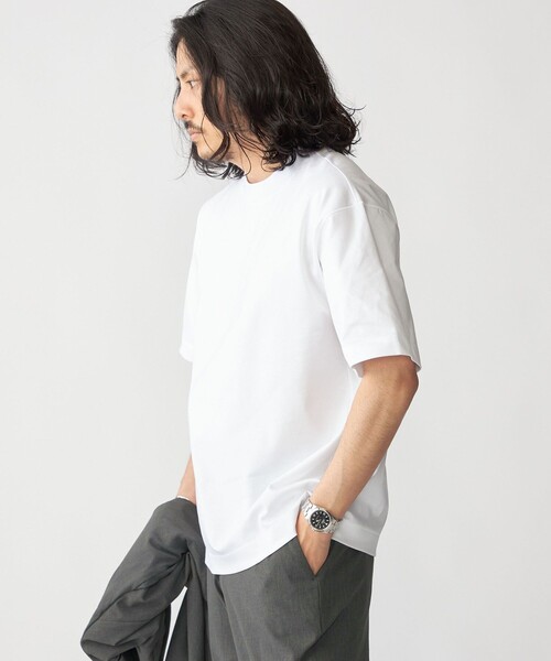 SHIPS(シップス)の「SHIPS: ハイゲージ クルーネック ポンチ Tシャツ(Tシャツ/カットソー・メンズ・ホワイト/ネイビー/ダークブラウン/ブルー系その他/コバルトブルー/グレー・SMALL/MEDIUM/LARGE/X-LARGE)」の8枚目の写真