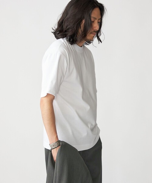 SHIPS(シップス)の「SHIPS: ハイゲージ クルーネック ポンチ Tシャツ(Tシャツ/カットソー・メンズ・ホワイト/ネイビー/ダークブラウン/ブルー系その他/コバルトブルー/グレー・SMALL/MEDIUM/LARGE/X-LARGE)」の10枚目の写真