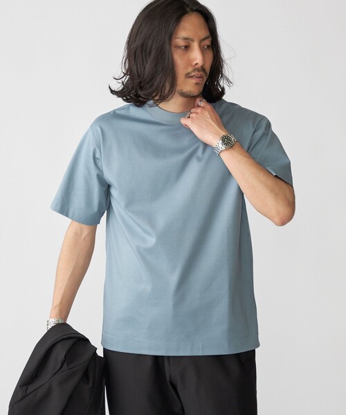 SHIPS(シップス)の「SHIPS: ハイゲージ クルーネック ポンチ Tシャツ(Tシャツ/カットソー・メンズ・ホワイト/ネイビー/ダークブラウン/ブルー系その他/コバルトブルー/グレー・SMALL/MEDIUM/LARGE/X-LARGE)」の18枚目の写真