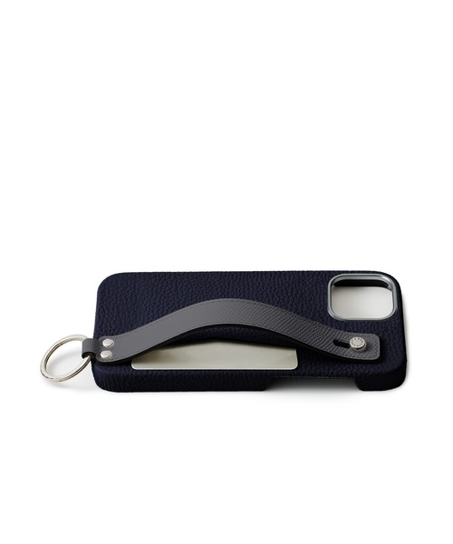 iPhone15) ハンドル付き バックカバーケース シュリンクレザー