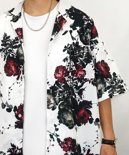 Burner(バーナー)の「【GROOVY STORE】オーバーサイス総柄開襟シャツ(シャツ/ブラウス・メンズ・ホワイト/ブラック/ブラック系その他2/ホワイト系その他2・M/L)」の20枚目の写真