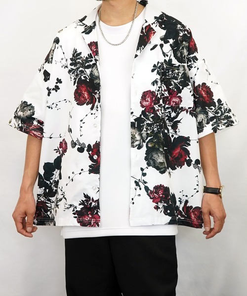 Burner(バーナー)の「【GROOVY STORE】オーバーサイス総柄開襟シャツ(シャツ/ブラウス・メンズ・ホワイト/ブラック/ブラック系その他2/ホワイト系その他2・M/L)」の21枚目の写真