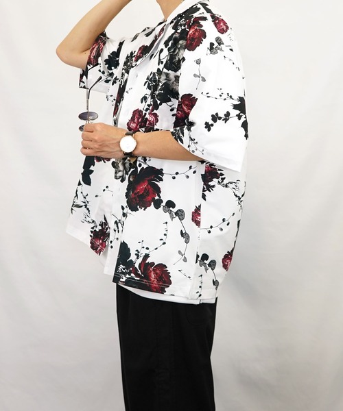 Burner(バーナー)の「【GROOVY STORE】オーバーサイス総柄開襟シャツ(シャツ/ブラウス・メンズ・ホワイト/ブラック/ブラック系その他2/ホワイト系その他2・M/L)」の22枚目の写真