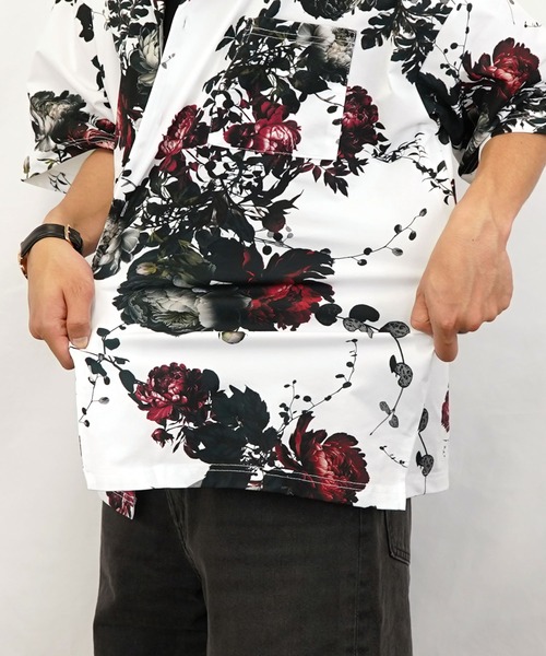 Burner(バーナー)の「【GROOVY STORE】オーバーサイス総柄開襟シャツ(シャツ/ブラウス・メンズ・ホワイト/ブラック/ブラック系その他2/ホワイト系その他2・M/L)」の11枚目の写真