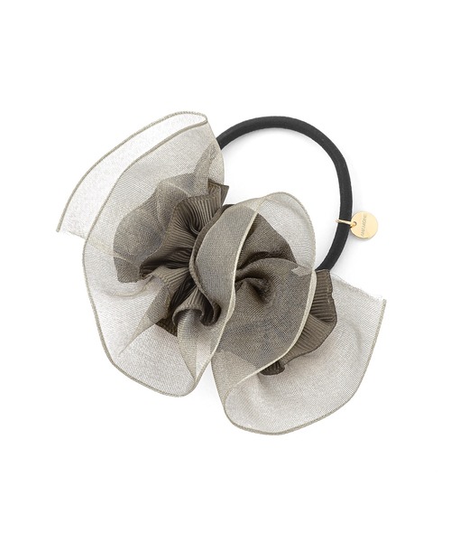 ANEMONE（アネモネ）の「シアーフリルヘアゴム（ヘアゴム・レディース・ベージュ/ブラック/ダークグレー/グレー・FREE）」の7枚目の写真