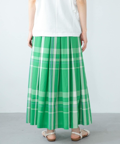URBAN RESEARCH Sonny Label（アーバンリサーチサニーレーベル）の「サマーチェックタックスカート（スカート・レディース・ブラック系その他/グリーン系その他/ブルー系その他・36/38）」の7枚目の写真