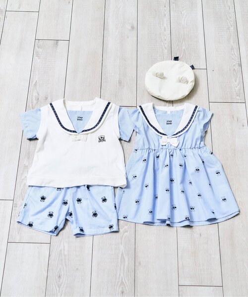 apres les cours(アプレレクール)の「tiny bear 耳付きベレー帽(ハンチング/ベレー帽・キッズ・ベージュ/オフホワイト・54/52/50/48)」の4枚目の写真