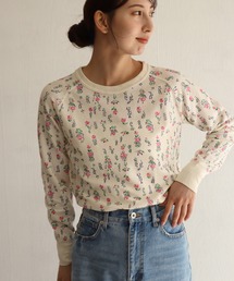 JEMORGAN / ジェーイーモーガン 花柄 ラグランスリーブ ワッフル長袖Tシャツ