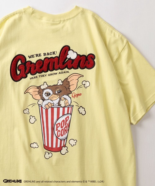 make a ray!（メイク ア レイ！）の「【GREMLINS/グレムリン】ギズモ ヴィンテージテイスト BIGプリント＆ポップコーンイラスト サガラ刺繍デザイン オーバーサイズ半袖Tシャツ/ビッグシルエット（Tシャツ/カットソー・メンズ・オフホワイト/ダークブルー/スミクロ/チャコールグレー/ホワイト/レモンイエロー・M/L/XL）」の15枚目の写真