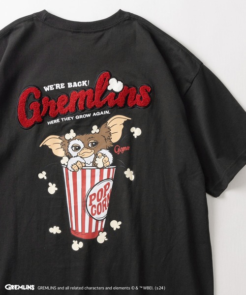 make a ray!（メイク ア レイ！）の「【GREMLINS/グレムリン】ギズモ ヴィンテージテイスト BIGプリント＆ポップコーンイラスト サガラ刺繍デザイン オーバーサイズ半袖Tシャツ/ビッグシルエット（Tシャツ/カットソー・メンズ・オフホワイト/ダークブルー/スミクロ/チャコールグレー/ホワイト/レモンイエロー・M/L/XL）」の14枚目の写真