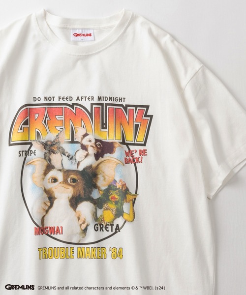 make a ray!（メイク ア レイ！）の「【GREMLINS/グレムリン】ギズモ ヴィンテージテイスト BIGプリント＆ポップコーンイラスト サガラ刺繍デザイン オーバーサイズ半袖Tシャツ/ビッグシルエット（Tシャツ/カットソー・メンズ・オフホワイト/ダークブルー/スミクロ/チャコールグレー/ホワイト/レモンイエロー・M/L/XL）」の13枚目の写真