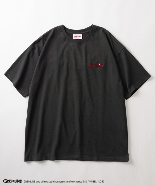 make a ray!（メイク ア レイ！）の「【GREMLINS/グレムリン】ギズモ ヴィンテージテイスト BIGプリント＆ポップコーンイラスト サガラ刺繍デザイン オーバーサイズ半袖Tシャツ/ビッグシルエット（Tシャツ/カットソー・メンズ・オフホワイト/ダークブルー/スミクロ/チャコールグレー/ホワイト/レモンイエロー・M/L/XL）」の10枚目の写真