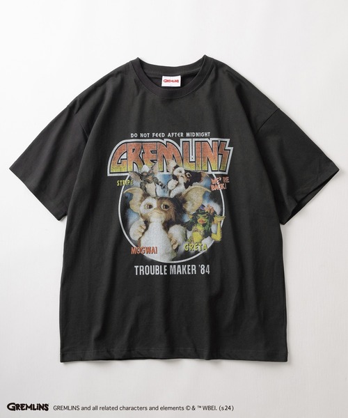 make a ray!（メイク ア レイ！）の「【GREMLINS/グレムリン】ギズモ ヴィンテージテイスト BIGプリント＆ポップコーンイラスト サガラ刺繍デザイン オーバーサイズ半袖Tシャツ/ビッグシルエット（Tシャツ/カットソー・メンズ・オフホワイト/ダークブルー/スミクロ/チャコールグレー/ホワイト/レモンイエロー・M/L/XL）」の12枚目の写真