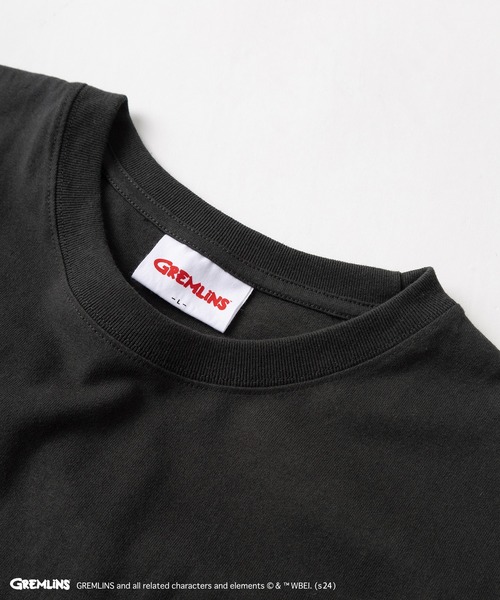 make a ray!（メイク ア レイ！）の「【GREMLINS/グレムリン】ギズモ ヴィンテージテイスト BIGプリント＆ポップコーンイラスト サガラ刺繍デザイン オーバーサイズ半袖Tシャツ/ビッグシルエット（Tシャツ/カットソー・メンズ・オフホワイト/ダークブルー/スミクロ/チャコールグレー/ホワイト/レモンイエロー・M/L/XL）」の8枚目の写真