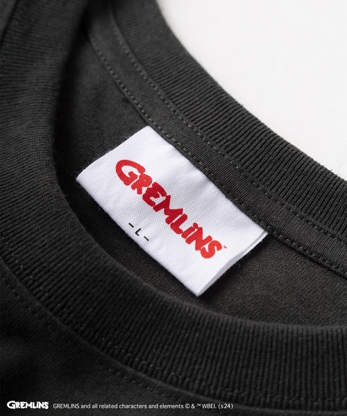 make a ray!（メイク ア レイ！）の「【GREMLINS/グレムリン】ギズモ ヴィンテージテイスト BIGプリント＆ポップコーンイラスト サガラ刺繍デザイン オーバーサイズ半袖Tシャツ/ビッグシルエット（Tシャツ/カットソー・メンズ・オフホワイト/ダークブルー/スミクロ/チャコールグレー/ホワイト/レモンイエロー・M/L/XL）」の7枚目の写真