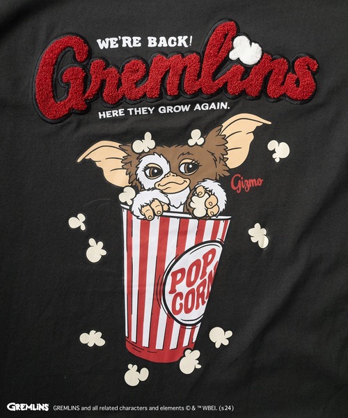 make a ray!（メイク ア レイ！）の「【GREMLINS/グレムリン】ギズモ ヴィンテージテイスト BIGプリント＆ポップコーンイラスト サガラ刺繍デザイン オーバーサイズ半袖Tシャツ/ビッグシルエット（Tシャツ/カットソー・メンズ・オフホワイト/ダークブルー/スミクロ/チャコールグレー/ホワイト/レモンイエロー・M/L/XL）」の21枚目の写真