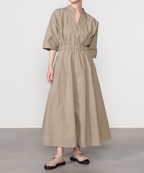 MEYAME(メヤメ)の「MEYAME | コットン スキッパーワンピース WOMEN(ワンピース・レディース・ブラック/ベージュ・F)」の10枚目の写真
