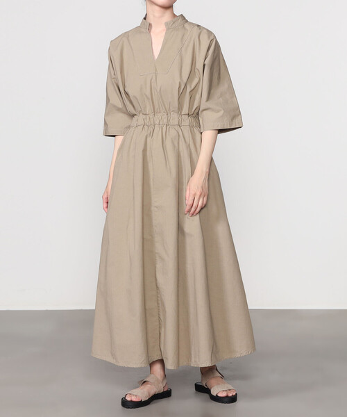 MEYAME(メヤメ)の「MEYAME | コットン スキッパーワンピース WOMEN(ワンピース・レディース・ブラック/ベージュ・F)」の7枚目の写真