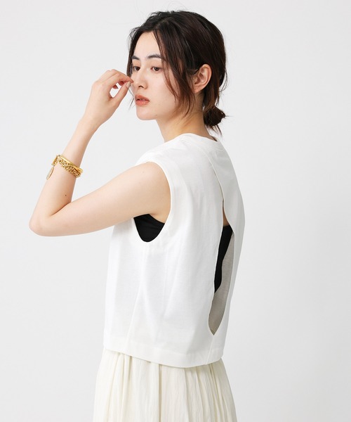 BABYLONE バックオープン　ホワイト　Tシャツ バックオープンプルオーバー（Tシャツ/カットソー）｜BABYLONE