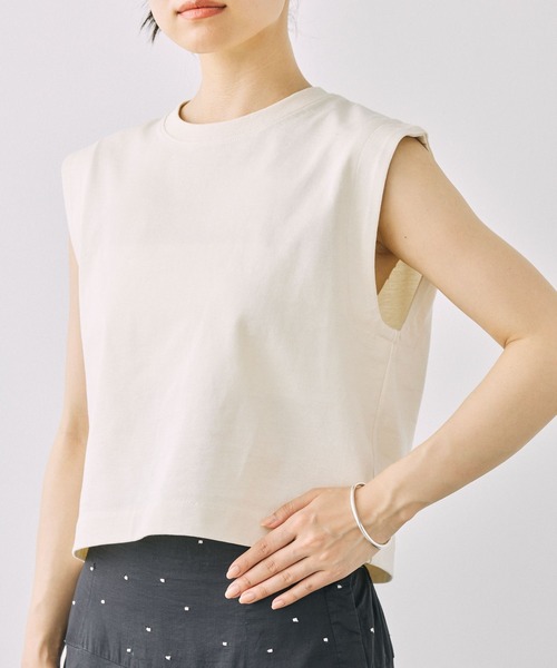 BABYLONE(バビロン)の「バックオープンプルオーバー(Tシャツ/カットソー・レディース・オフホワイト/ブラック×ホワイト/チャコール/マルチ/ホワイト・フリー)」の13枚目の写真