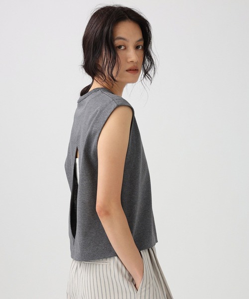 BABYLONE(バビロン)の「バックオープンプルオーバー(Tシャツ/カットソー・レディース・オフホワイト/ブラック×ホワイト/チャコール/マルチ/ホワイト/ベージュ・フリー)」の12枚目の写真