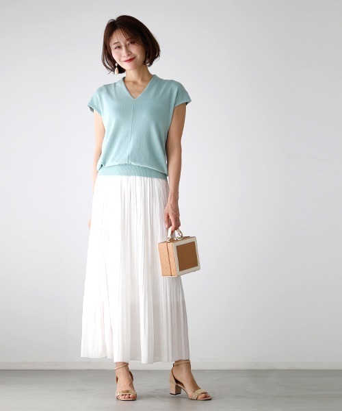 Ehre style(エーレスタイル)の「夏に着たい!Tシャツの代わり大人サマーニット(ニット/セーター・レディース・モカ/ミント/ブラック/ピンク/ベージュ・FREE)」の8枚目の写真