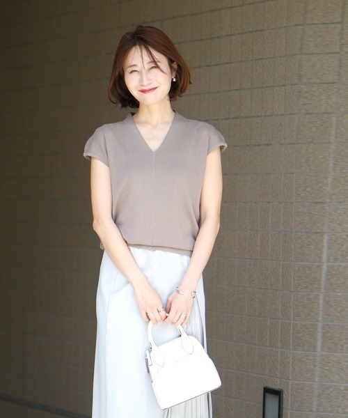 Ehre style(エーレスタイル)の「夏に着たい!Tシャツの代わり大人サマーニット(ニット/セーター・レディース・モカ/ミント/ブラック/ピンク/ベージュ・FREE)」の13枚目の写真
