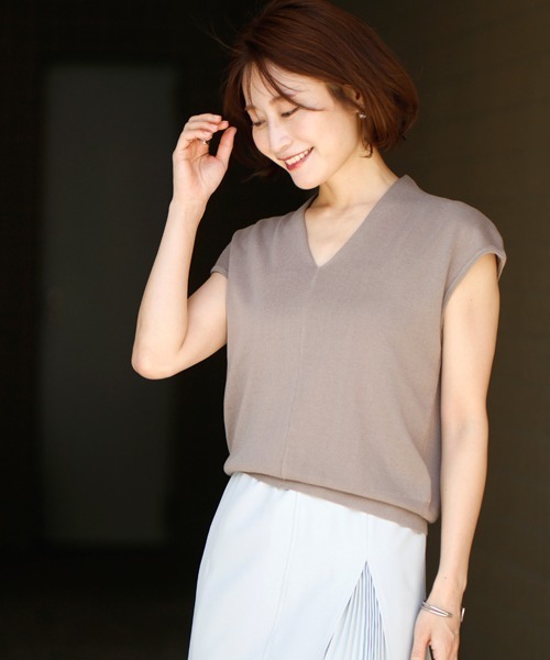 Ehre style(エーレスタイル)の「夏に着たい!Tシャツの代わり大人サマーニット(ニット/セーター・レディース・モカ/ミント/ブラック/ピンク/ベージュ・FREE)」の14枚目の写真