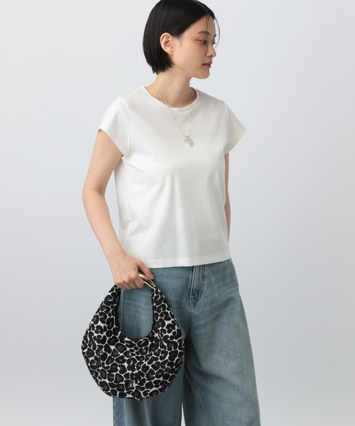 美品 23SS PRADA プラダ ボーダー ハーフスリーブ Tシャツ ニットカットソー P24V1D サイズ38 ネイビー ホワイト レディース 古着 中古 プラダ レディース】ニットウェア｜プラダ公式オンラインストア