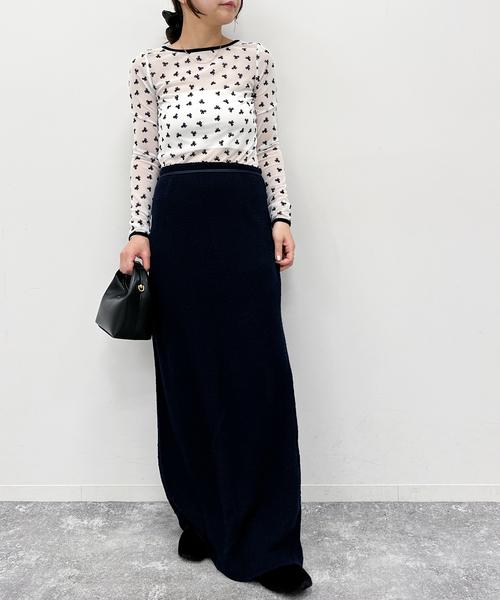 U by SPICK&SPAN(ユーバイスピックアンドスパン)の「ストレッチシアーリボントップス(Tシャツ/カットソー・レディース・ブラック/その他2・FREE)」の14枚目の写真