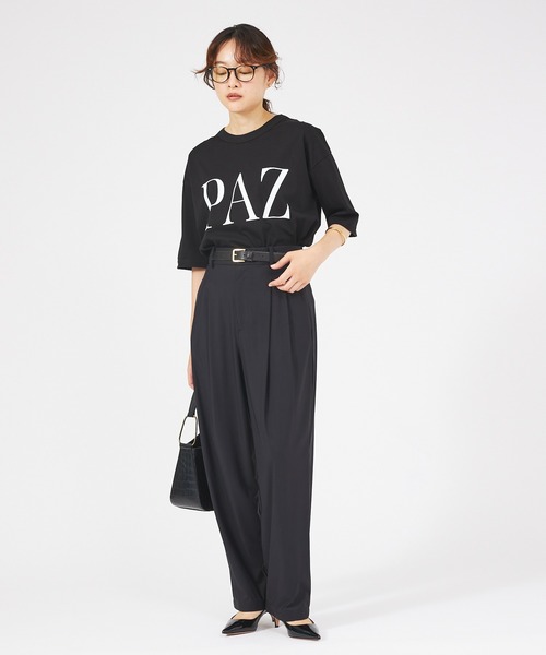 margaux（マルゴー）の「【MARGAUX】PAZ/LIFE　ロゴTシャツ（Tシャツ/カットソー・レディース・ブラック/ホワイト・フリー）」の14枚目の写真