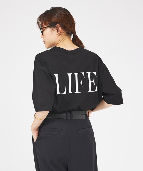 margaux（マルゴー）の「【MARGAUX】PAZ/LIFE　ロゴTシャツ（Tシャツ/カットソー・レディース・ブラック/ホワイト・フリー）」の13枚目の写真