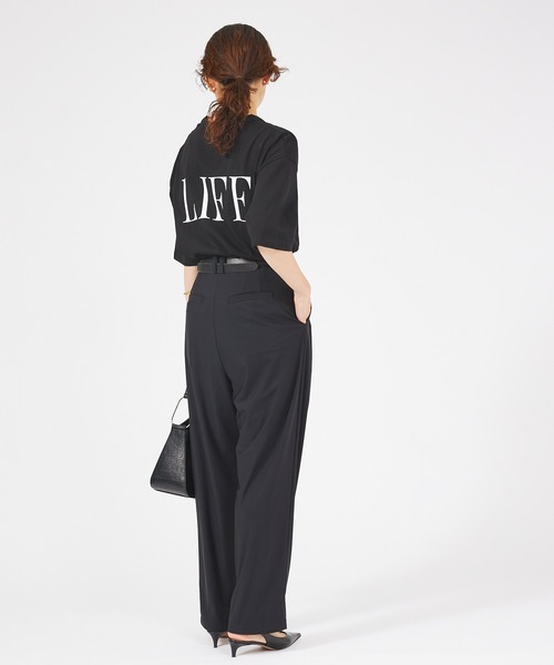 margaux（マルゴー）の「【MARGAUX】PAZ/LIFE　ロゴTシャツ（Tシャツ/カットソー・レディース・ブラック/ホワイト・フリー）」の12枚目の写真