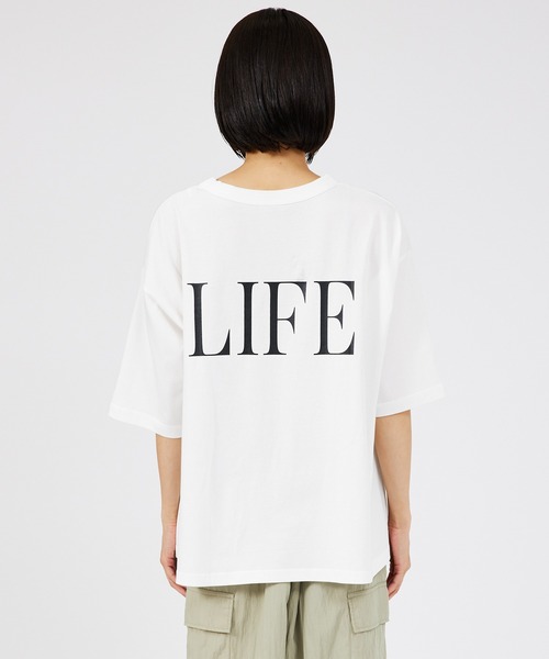 margaux（マルゴー）の「【MARGAUX】PAZ/LIFE　ロゴTシャツ（Tシャツ/カットソー・レディース・ブラック/ホワイト・フリー）」の10枚目の写真