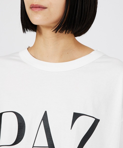 margaux（マルゴー）の「【MARGAUX】PAZ/LIFE　ロゴTシャツ（Tシャツ/カットソー・レディース・ブラック/ホワイト・フリー）」の9枚目の写真